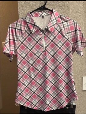 Plaid Pink Golf Shirt